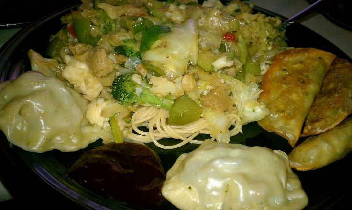 Gluten Chicken Stir Fry + veggie wontons